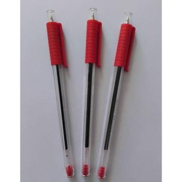 Imagem de Kit 3 Caneta Tinta Vermelha Faber Castell 0.7 mm Esferografica Escrito