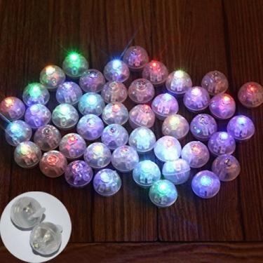 Imagem de Neo LOONS 100 pçs/lote, 100 x lâmpada de bola de LED redonda multicolorida, luz de balão de longo tempo de espera para lanterna de papel, balão, decoração de festa de casamento