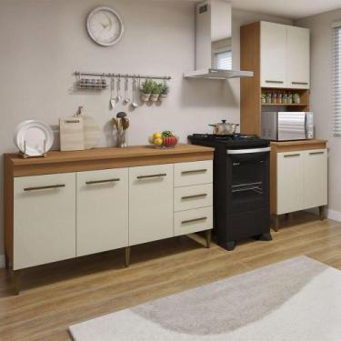 Imagem de Cozinha Completa Guarujá 7 Portas 3 Gavetas Kaiki Móveis Nature Com Of