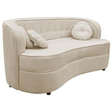 Imagem de Sofá Curvo 2 Lugares Orgânico Sala Recepção Escritório Decorativo Luxo