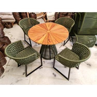 Imagem de Jogo Cadeira Mesa Corda Náutica Varanda Deck Jardim Sacada - Varanda F