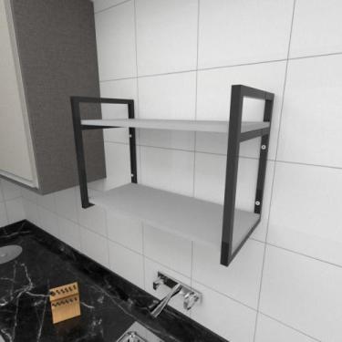 Imagem de Prateleira industrial para cozinha aço cor preto prateleiras 30 cm cor