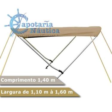 Imagem de Capota Toldo Nautico 2 Arcos Para Lanchas, Barcos de Aluminio e Botes 