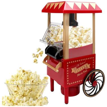 Imagem de Máquina de Pipoca a Ar Quente, Pipoqueira Elétrica 1200W para Casa, com Colher Medidora de Milho,Saudável,Livre de Óleo e BPA, Ideal para