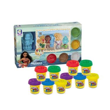 Imagem de Kit Brinquedo Infantil Moana e Amigos de Massinha  10 Potes Coti Massa