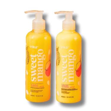 Imagem de Sweet Mango, Kit Shampoo e Máscara Nutritiva para Cabelos Secos e Frizz, 300ml cada, com Extrato de Manga e Cupuaçu - Virá Cosméticos