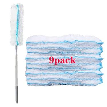 Imagem de HTKMOS Espanador descartável com 1 haste de extensão (245 cm): kit de espanador de teto para limpeza com 9 pacotes ultra-longos para ventilador de teto, móveis, casa