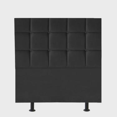 Imagem de Cabeceira Estofada Espanha 120cm Viúva Solteirão Para Cama Box Quarto Suede Preto - Ahz Móveis