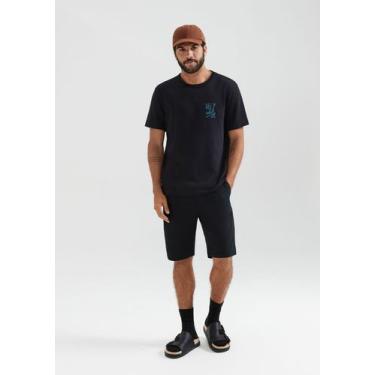 Imagem de Bermuda Básica Masculina Reta Em Sarja - Hering, XG, Preto