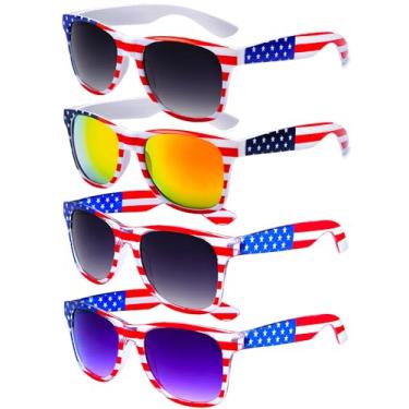 Imagem de knliwkm Óculos de sol com bandeira americana para homens Óculos de sol com bandeira americana acessórios para quatro de julho