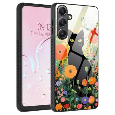 Imagem de Capa para celular Galaxy S25 Plus, traseira de vidro líquido e bordas macias de TPU, aderência lateral antiderrapante, proteção contra quedas, ajuste fino, carregamento sem fio compatível com Galaxy