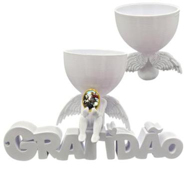 Imagem de Anjo Imagem Decoração Oração São Jorge Gratidão 3D Relicario - Point d