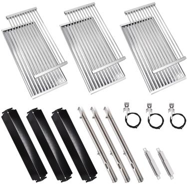 Imagem de Criditpid Grelha de aço inoxidável e placa emissora, queimadores e Ignitores, kit de substituição para Charbroil 463247412 463257110 463247109 463247109 463247109 463225312 463270909 Grelhador a gás.