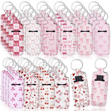 Imagem de Quelay Porta-batom com laço rosa, 40 peças, 10 estilos, coquete, fofo, manga batom, protetor labial, bolso portátil, suporte para tubo de brilho labial para mulheres, rosa