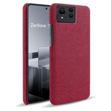 Imagem de Capa para ASUS Zenfone 11 Ultra,Capa desenhada em lona,Case Protetora Ultrafina com Empunhadura Macia,Design em Tecido Antichoque e Antiarranhões-Red