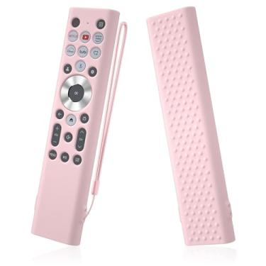 Imagem de AKSHFETH Capa de silicone para controle remoto ERF6A80 capa protetora para controle remoto compatível com controle remoto Classe U8 Series 4K UHD TV Google Smart TV (rosa)