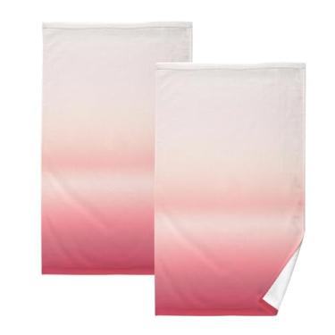 Imagem de Blushing Horizon Glow-49 Toalhas de banho de algodão 2 peças, toalhas de mão pequenas, toalhas de banho absorventes, toalhas de banho de secagem rápida, toalhas decorativas para banheiro, cozinha