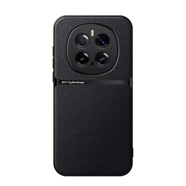 Imagem de Kepuch Capa para Honor Magic 7 Pro - Litchi Grano Case Placa de Metal Embutida - Preto