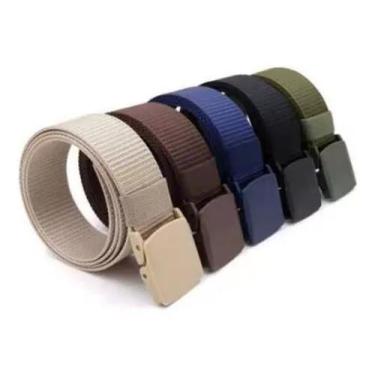 Imagem de Cinto Masculino Preto de Nylon Grosso Com Fivela de Plástico, 120, Cin