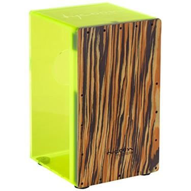 Imagem de Tycoon 29 Series Cajon de acrílico verde neon com placa frontal Makah Burl preta