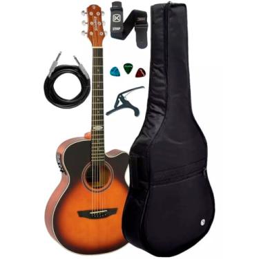 Imagem de Violão Elétrico Strinberg Sa200c Hbs + Kit Capa LUXO