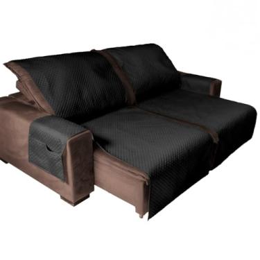 Imagem de Protetor Capa De Sofá Impermeável 1,80m x 2,40m Matelado Para Sofá Retrátil(Preto)