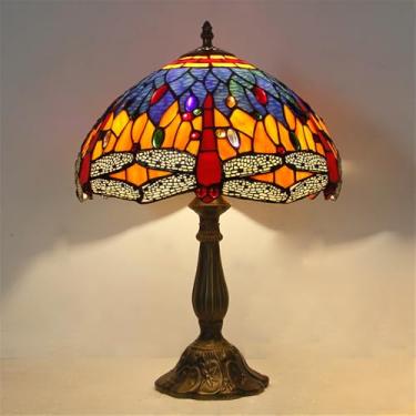 Imagem de Lâmpada de mesa vintage americana LED Luxo Criatividade Sala de estar Estudo Quarto Lâmpada de cabeceira Villa Hotel Cor Vidro Mesa Luz (Estilo 27)