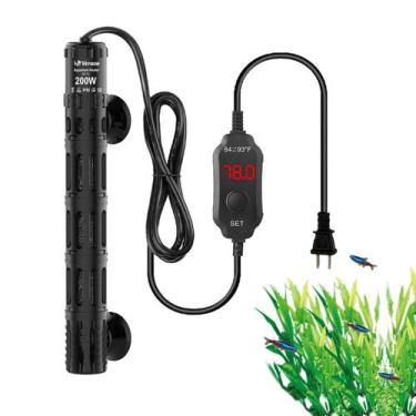 Imagem de Aquecedor de aquário VCRAZE Fish Tank 200W para 75-150L com LED