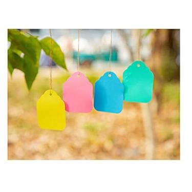 Imagem de Etiquetas à prova d'água com cordão, etiquetas de plantas de plástico reutilizáveis etiquetas de marcação penduradas para jardinagem, vaso, vegetais, ervas, flor, muda, bandeja de plantio