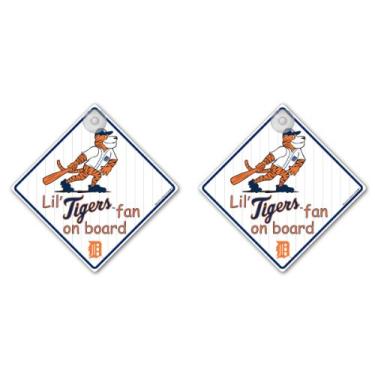 Imagem de MLB Detroit Tigers Lil Fan on Board placas, pacote com 2