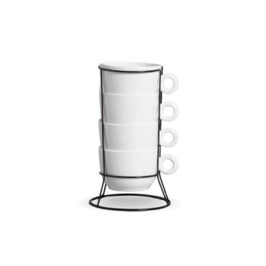 Imagem de Kit Suporte Consumê Bojuda Colors 470ml - Cerâmica Regina, Branco