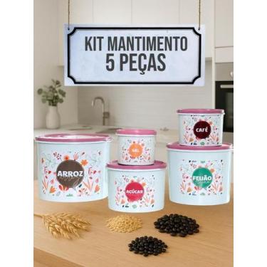 Imagem de Potes para Mantimentos Elegantes  Linha Floral Premium 5 PEÇAS - BERIN