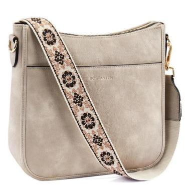 Imagem de Bolsas tiracolo BOSTANTEN Trendy Vegan Leather Hobo Light Grey
