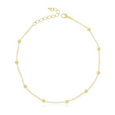 Imagem de Tornozeleira de Bolinha 4mm Banhada a Ouro 18k - Gabby luxo