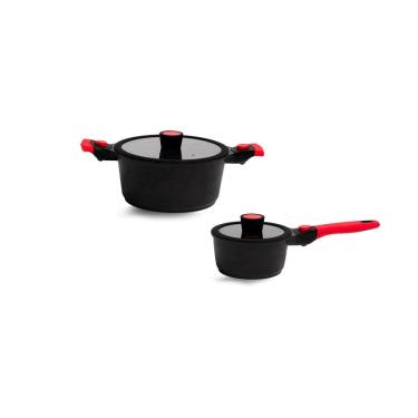 Imagem de Jogo de 2 Panelas Antiaderente Em Mármore Autêntico Chef