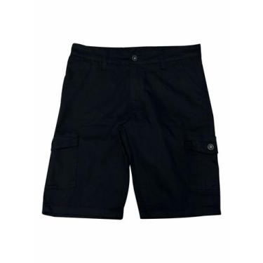 Imagem de Bermuda Sarja Cargo Tradicional Masculina - Olv Jeans, Preto, 42