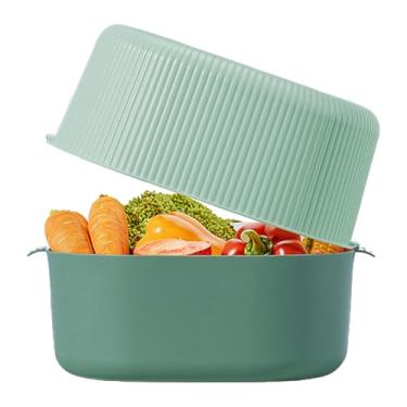 Imagem de Cestas de drenagem para frutas, peneira de cozinha,Cesto de drenagem de camada dupla para cozinha|Bacia segura da arruela do arroz da máquina de lavar louça, filtros multifuncionais do alimento para