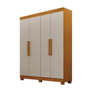 Imagem de Guarda Roupa Solteiro 4 Portas 2 Gavetas Canadá s/ Espelho com pés - L