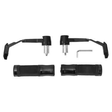 Imagem de Partuto 22 mm 15/40.6 cm 24 mm kit de capas de alças de mão de motocicleta antiderrapante liga de alumínio guidão de borracha para motocicleta, scooter, bicicleta, quadriciclo, preto