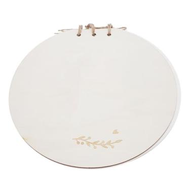 Imagem de Livro de Convidados de chá bebê Madeira, Multifuncional Esperando Pais Sintéticos Madeira e Papel 21 Cm Diâmetro