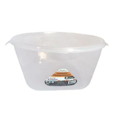 Imagem de Pote Conserv Redondo 8 Litros Vasilha Saladeira Com Tampa - Plasmont, 