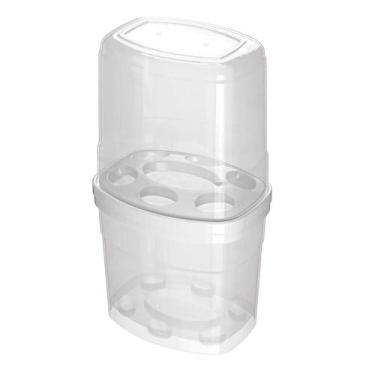 Imagem de Porta Escova de Dente com Tampa Nitron  Para 6 Escovas + Creme Dental 