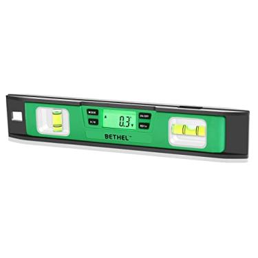 Imagem de Inclinômetro eletrônico de bolha com nível digital IP54 de 25 cm de nível digital de torpedo/localizador de ângulo/visor de LED e base magnetizada V-Groove (25 cm, verde)