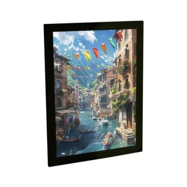 Imagem de Quadro Decorativo Veneza Canal Itália Viagem Ilustração Decoração Poster Quarto Sala