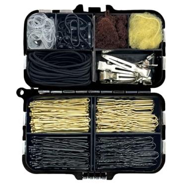 Imagem de Kit de grampos de cabelo, kit de cosmetologia B1jounie YA Dance Stuff para mulheres e meninas, 126 peças, kit de acessórios de cabelo com caixa de armazenamento para dança, balé, líder de torcida