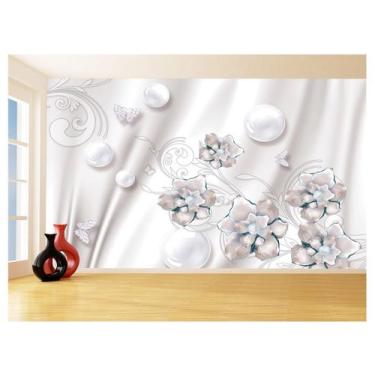 Imagem de Papel De Parede 3D Floral Textura Sala Flores 3,5M Xfl307 - Você Decor