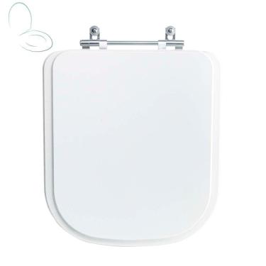 Imagem de Tampa Vaso Sanitário Madeira Laqueada Elite Branco Para Bacia Celite