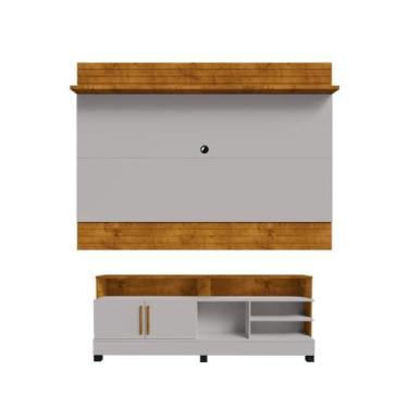 Imagem de Conjunto Painel e Rack Boston Naturalle Off White - CASA H