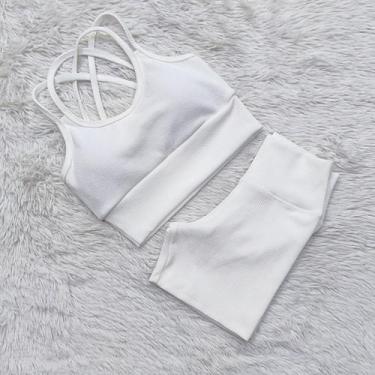 Imagem de Conjunto Ana Ruga Texturizado Para Academia Feminino Short Cós Alto To