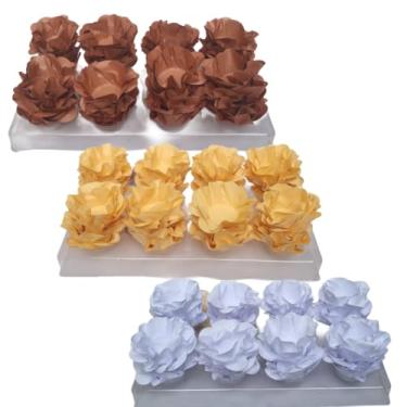 Imagem de Forminhas para Doces Finos, 120 Unidades, para Festas, Casamento e Aniversário (Ouro Rosê/Vanilla/Branco)